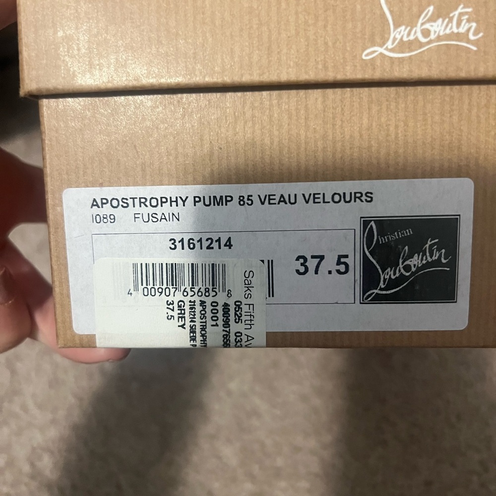 Christian Louboutin apostrophy pump grey suede 85 women’s size 37.5/ us size 7 - Picture 4 of 11
